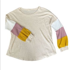 lovely melody waffle knit top